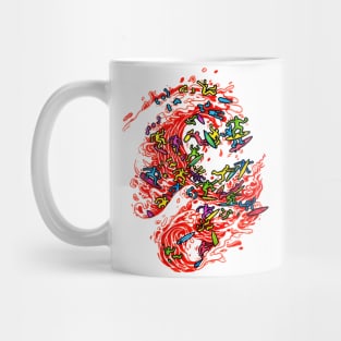 Red wave Mug